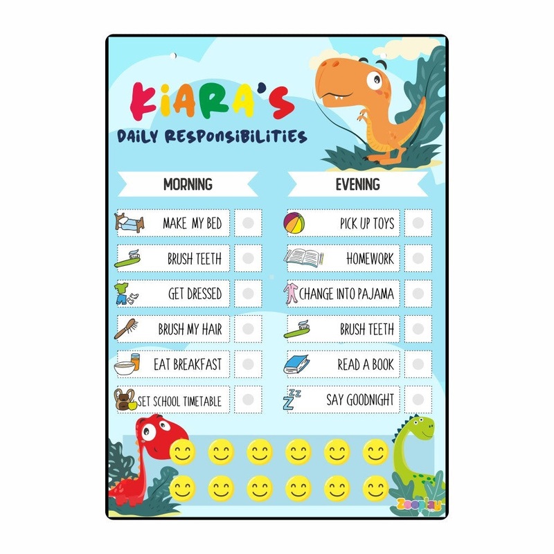 Daily Reward Chart Personalised    Roar and explore