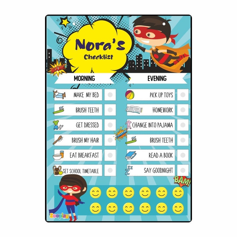 Daily Reward Chart Personalised    Superkid edition