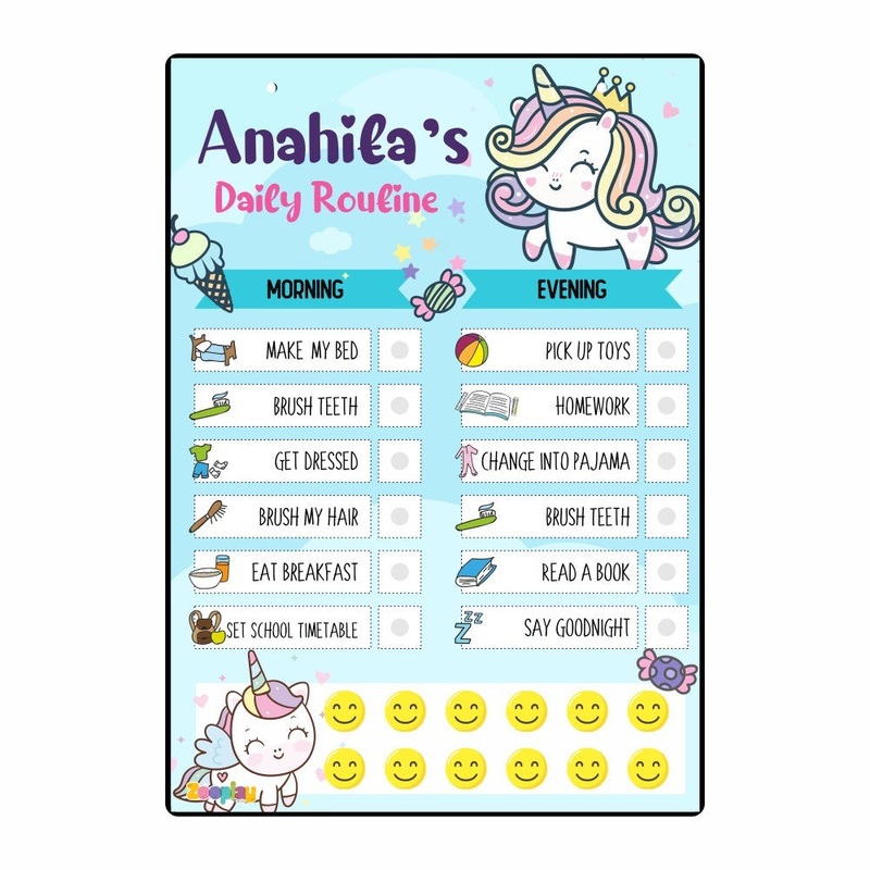 Daily Reward Chart Personalised   Unicorn Sparkle