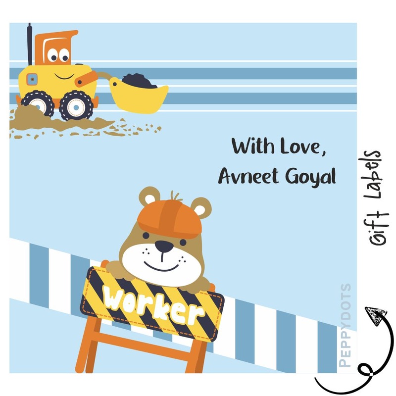 Gift Labels – Construction Bear