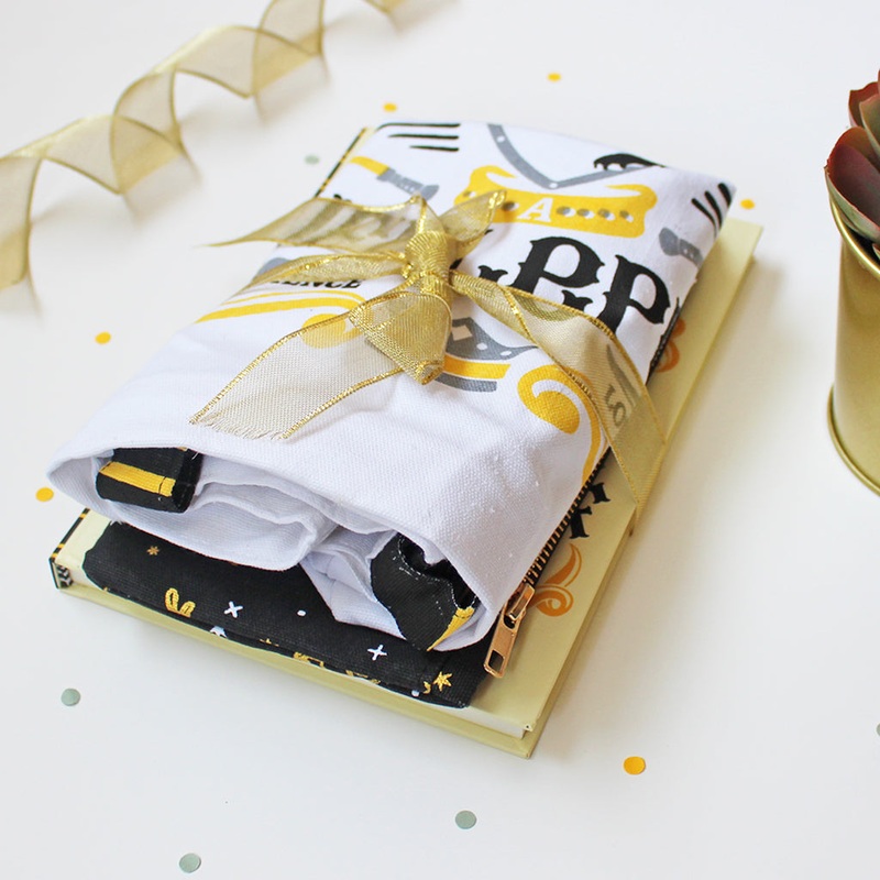 Official Harry Potter Hufflepuff House Themed Curated Gift Hamper – Set of Matching Notebook, Tote Bag & Pouch