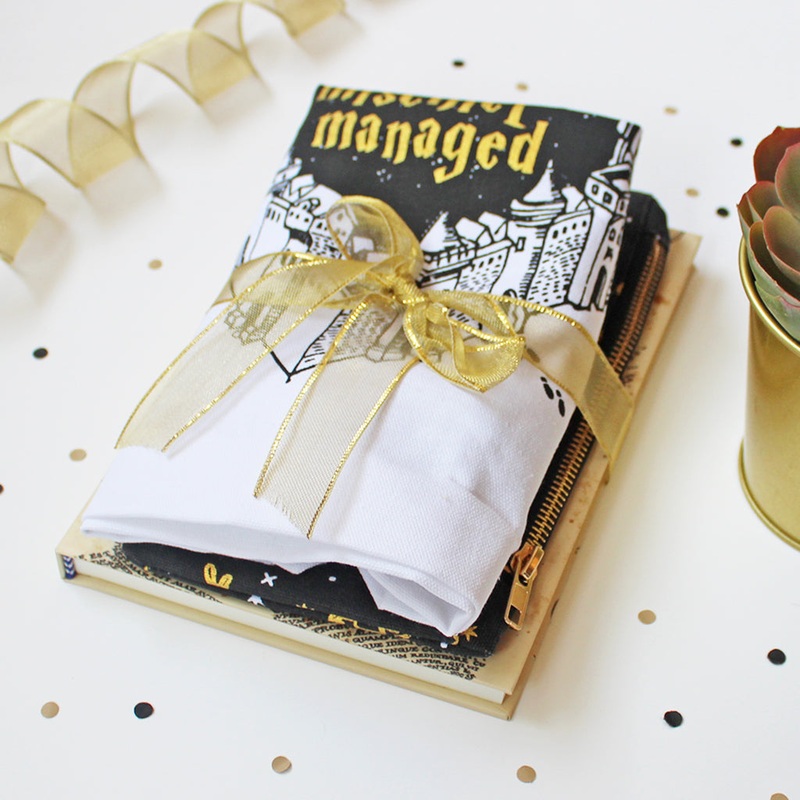 Official Harry Potter Marauders Themed Curated Gift Hamper – Set of Matching Notebook, Tote Bag & Pouch