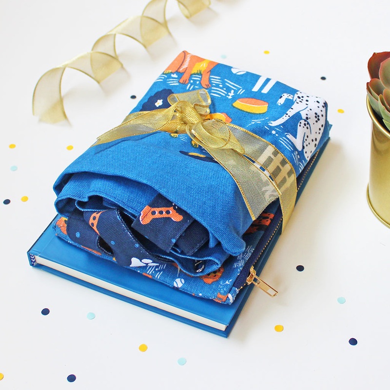 PAWsitive Vibes Dog Themed Curated Gift Hamper – Set of Matching Notebook, Tote Bag & Pouch