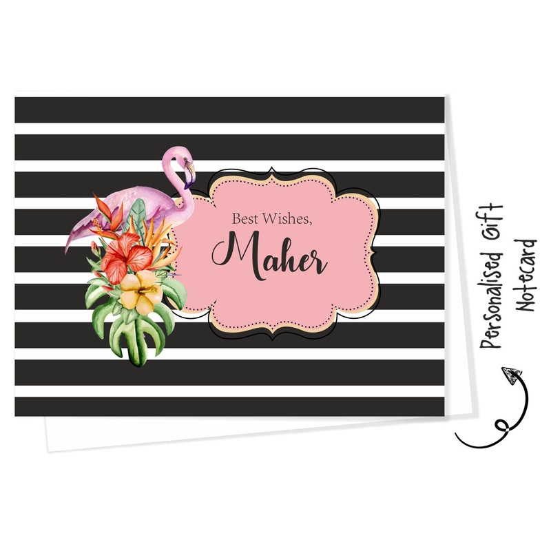 Personalised Gift Notecard -Flamingo