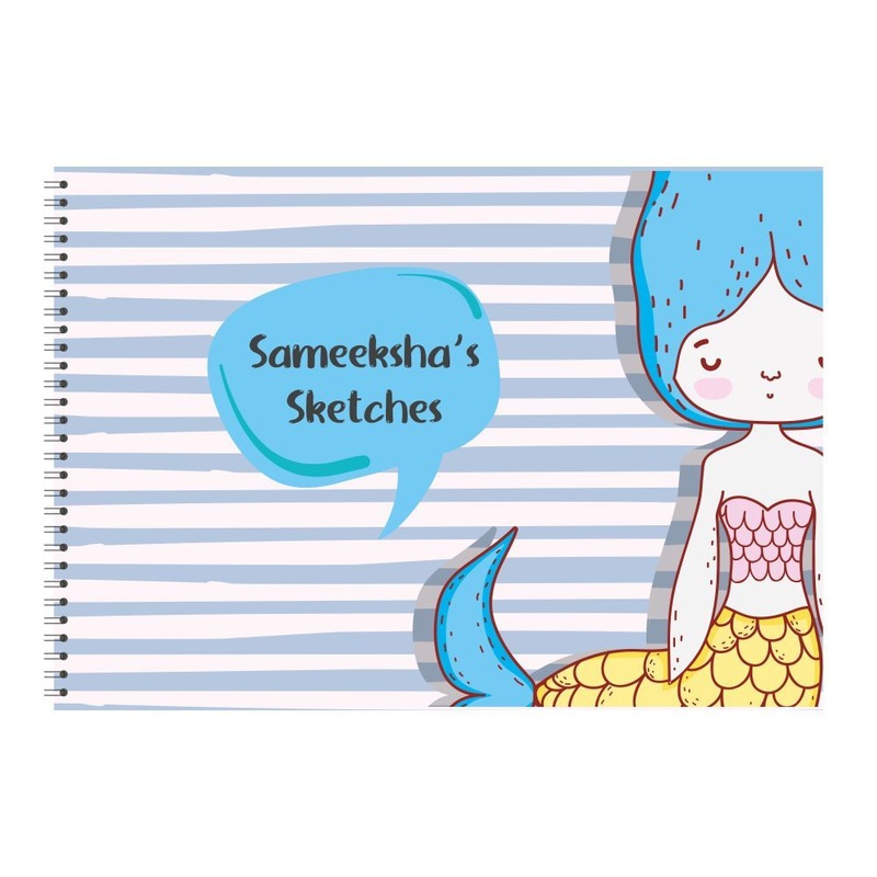 Personalised Sketchbook – Mermaid Stripes