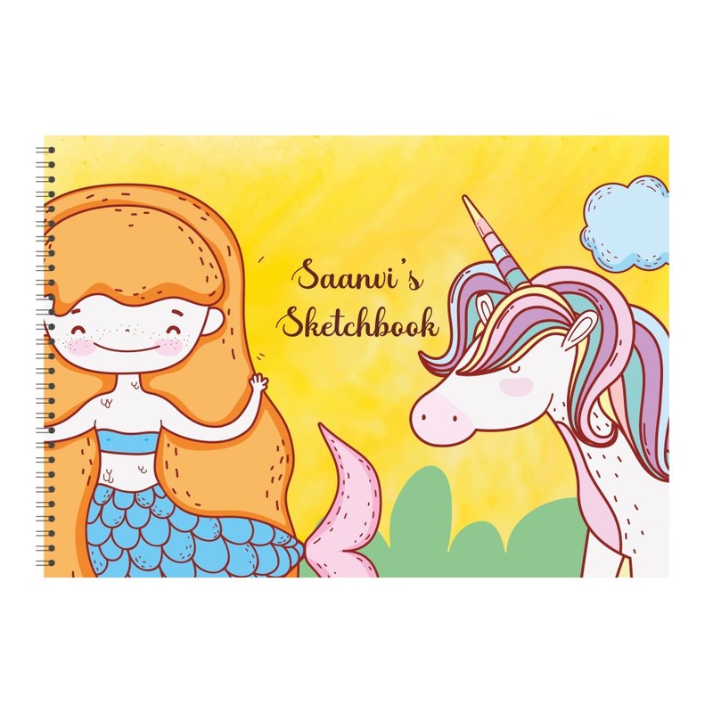 Personalised Sketchbook – Unicorn Mermaid