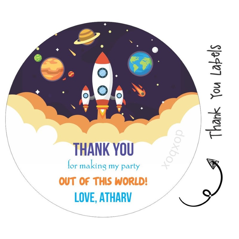 Round Thank You Label – Space