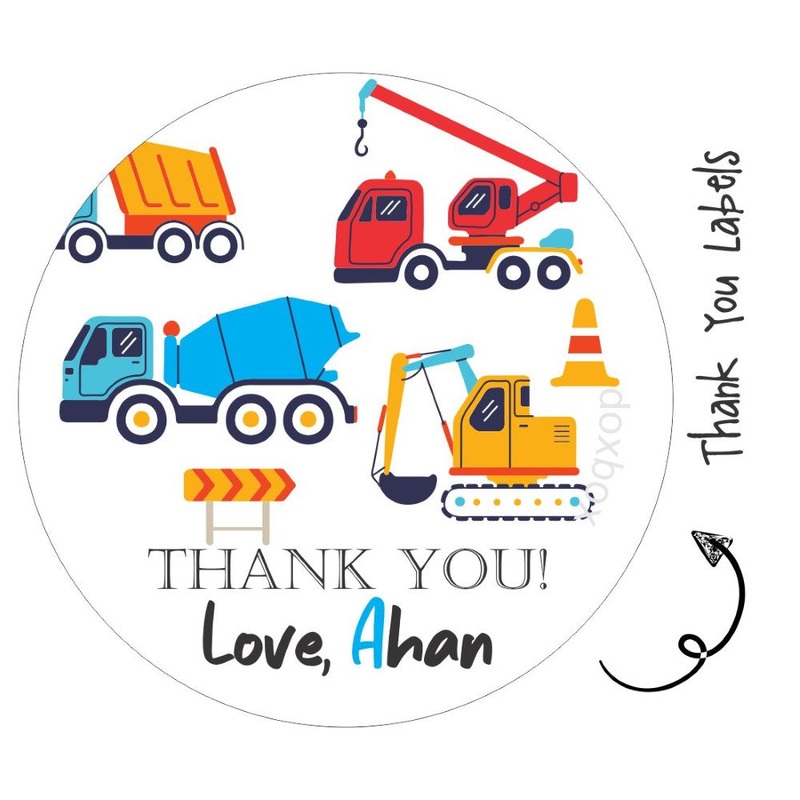 Round Thank You Label – Transport