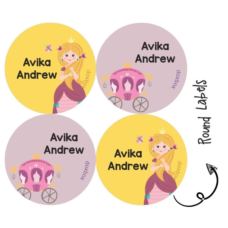 Round Water Proof Label – Cute Princess