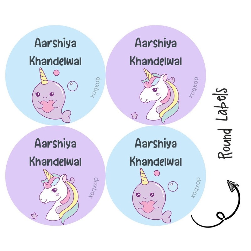 Round Water Proof Label – Unicorn Fun