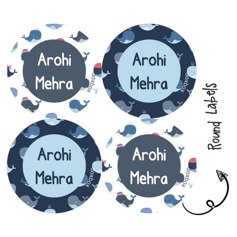 Round Water Proof Label – Whale