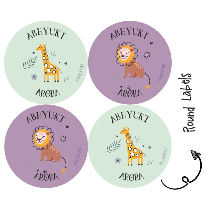 Round Water Proof Label –  Wild Animal