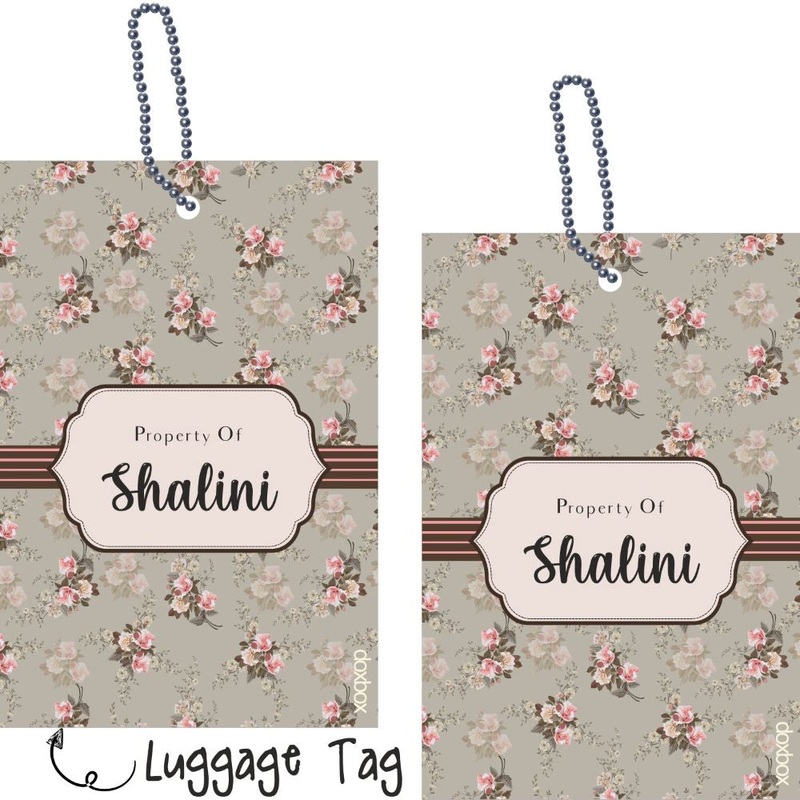 Luggage Tag – Grey floral