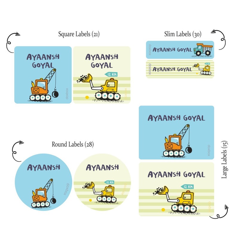 Mixed Labels -Construction Vehicles