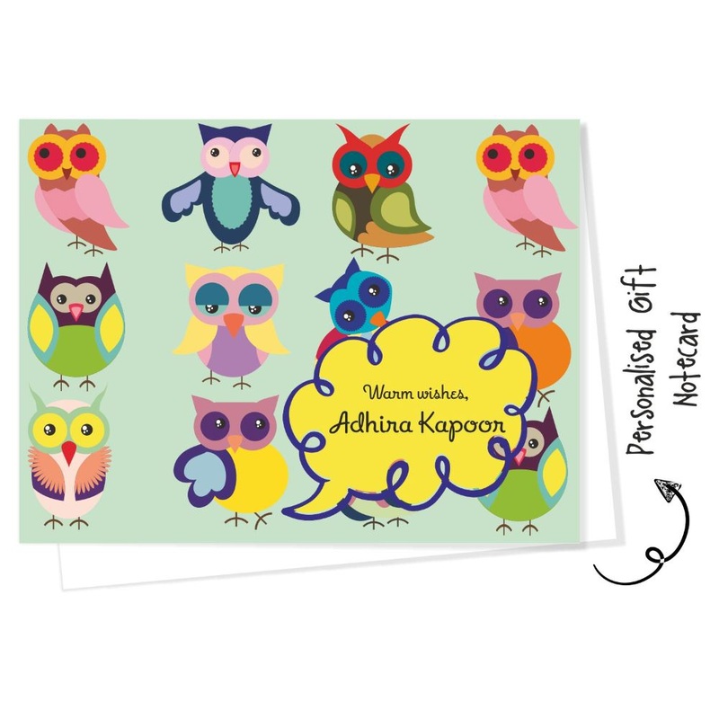 Personalised Gift Notecard – Cute Owls