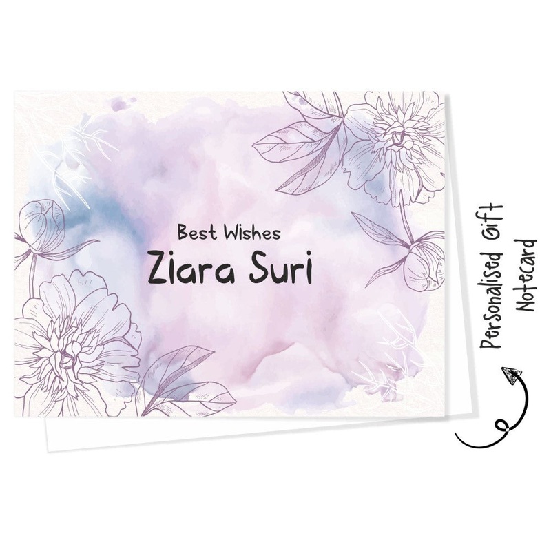 Personalised Gift Notecard -Purple Powder Flower