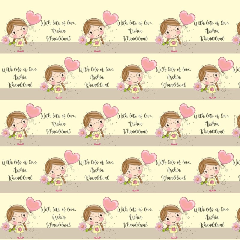 Personalised Wrapping Paper – Girl With flower