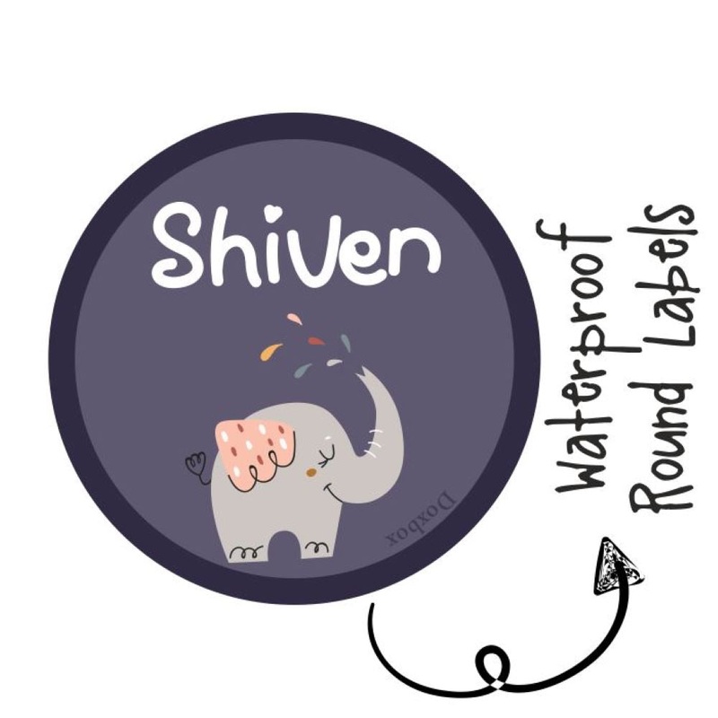 Round Waterproof Labels – Cute Elephant