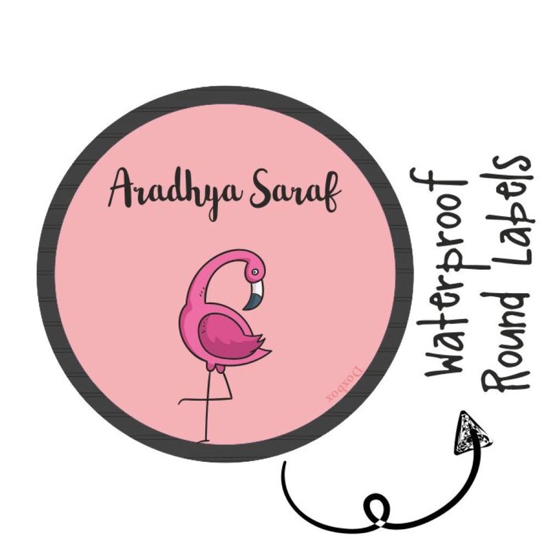 Round Waterproof Labels – Flamingo