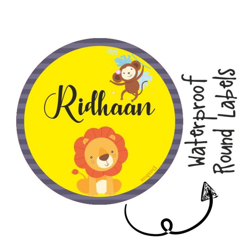 Round Waterproof Labels – Jungle Friends