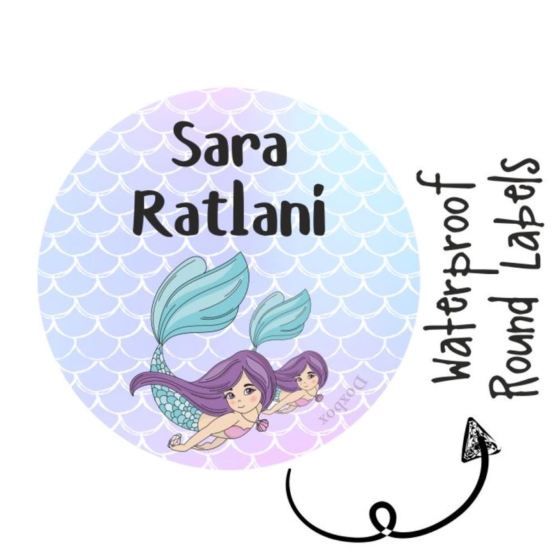 Round Waterproof Labels – Mermaid