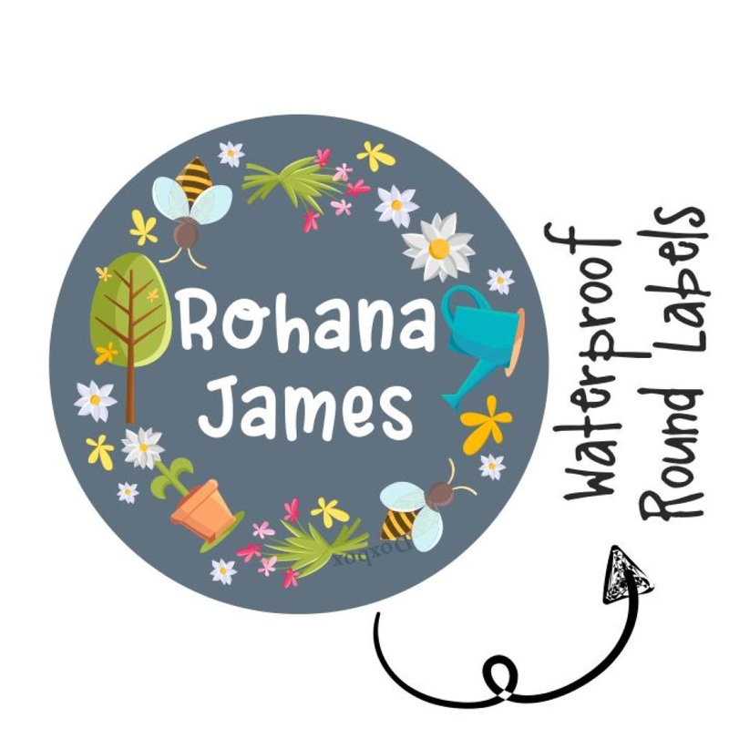 Round Waterproof Labels – Spring Garden