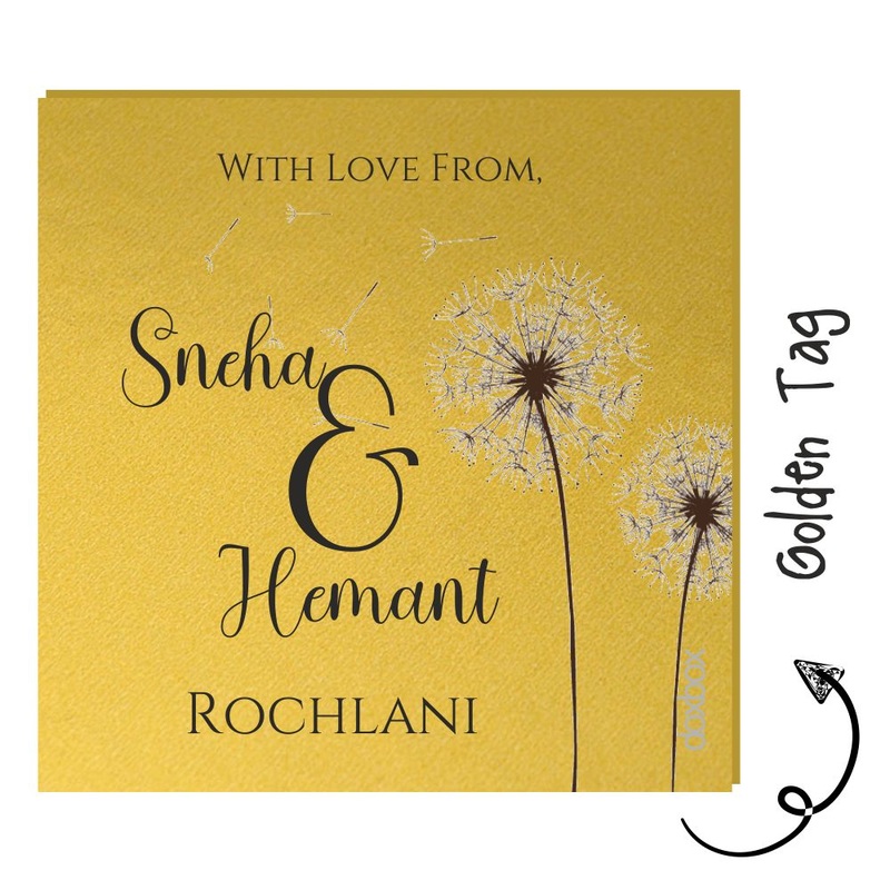 Golden Gift Tag – Two Flowers