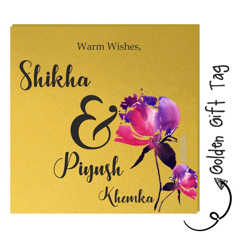 Golden Gift Tag – Watercolor Flower