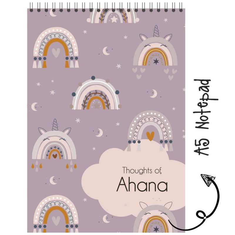 Personalised Notepad – Boho Rainbow