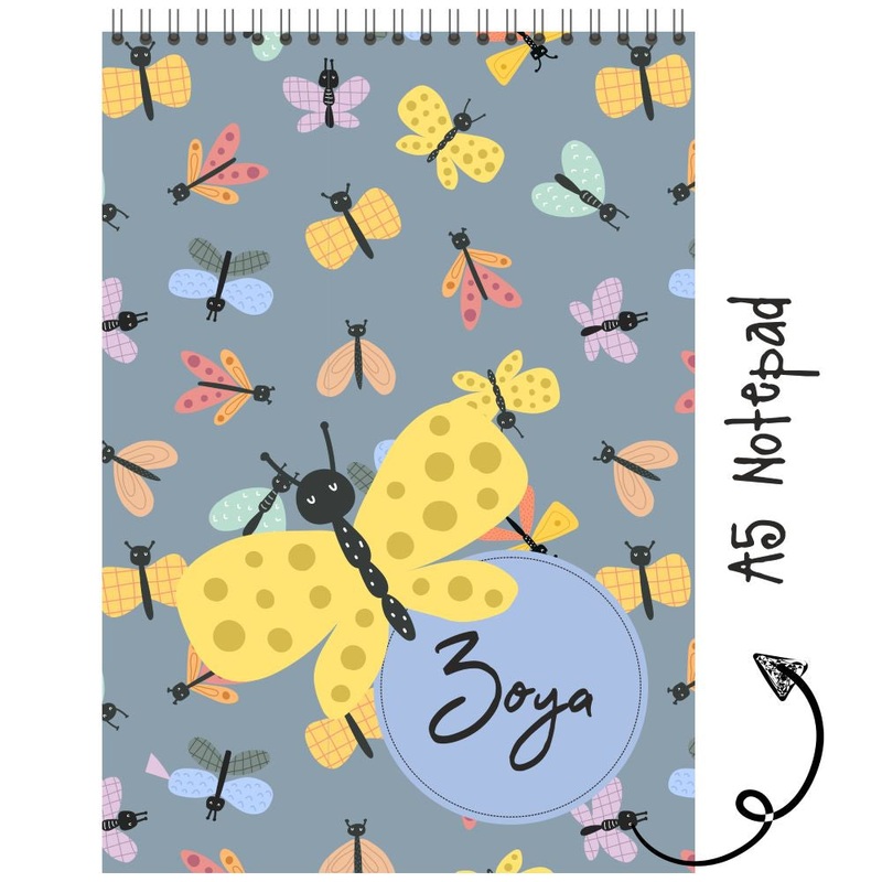 Personalised Notepad – Colorful Bugs