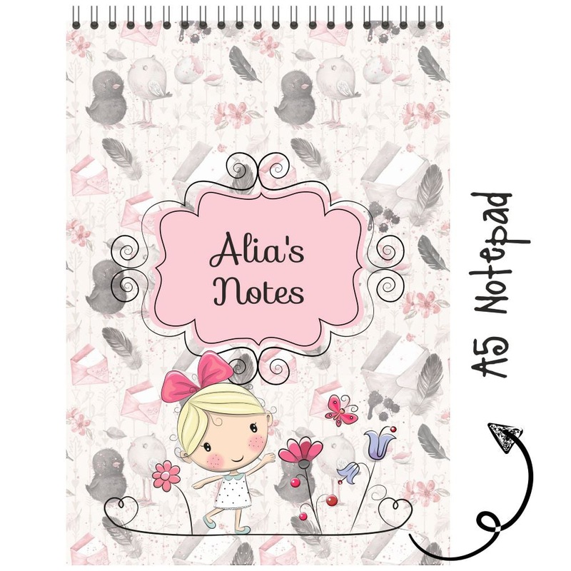 Personalised Notepad – Girl With Butterfly
