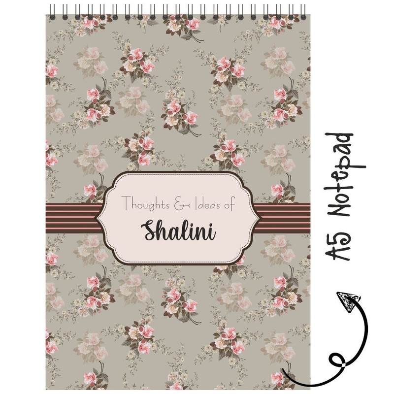 Personalised Notepad – Grey Floral