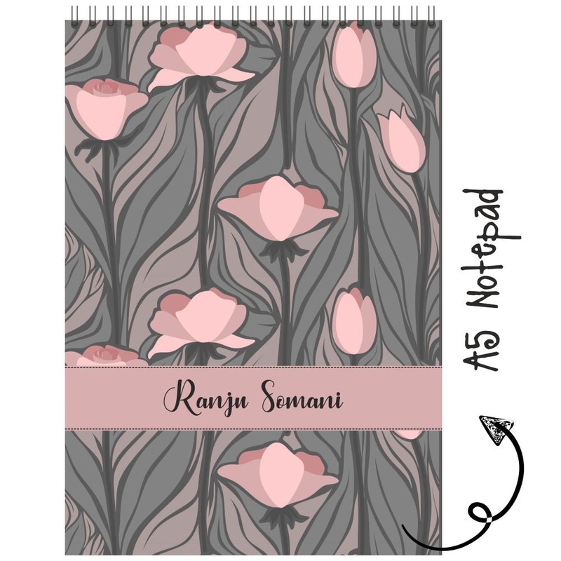 Personalised Notepad – Peach Roses