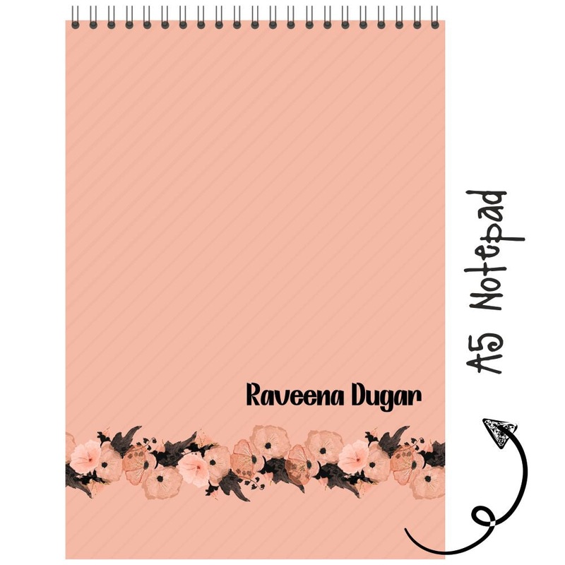 Personalised Notepad – Peach Stripes