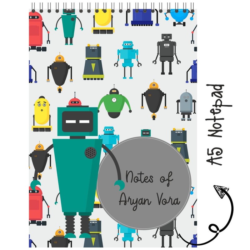 Personalised Notepad – Robot Pattern