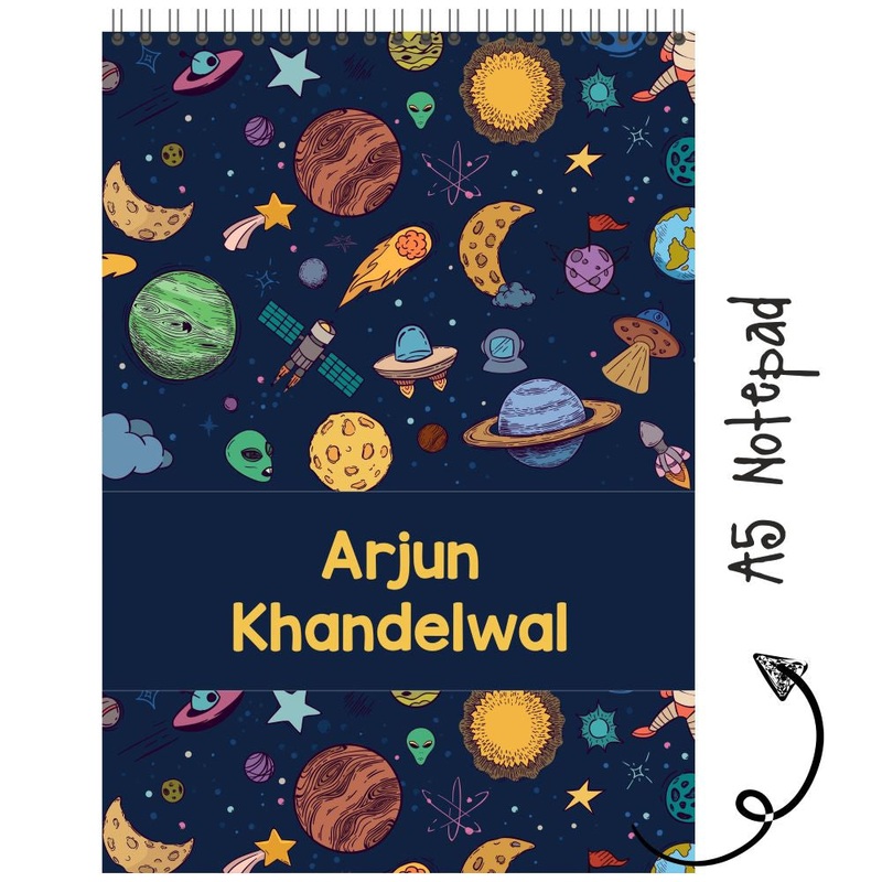 Personalised Notepad – Space Pattern