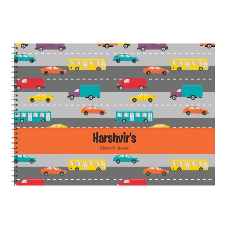 Personalised Sketchbook – Car On Road