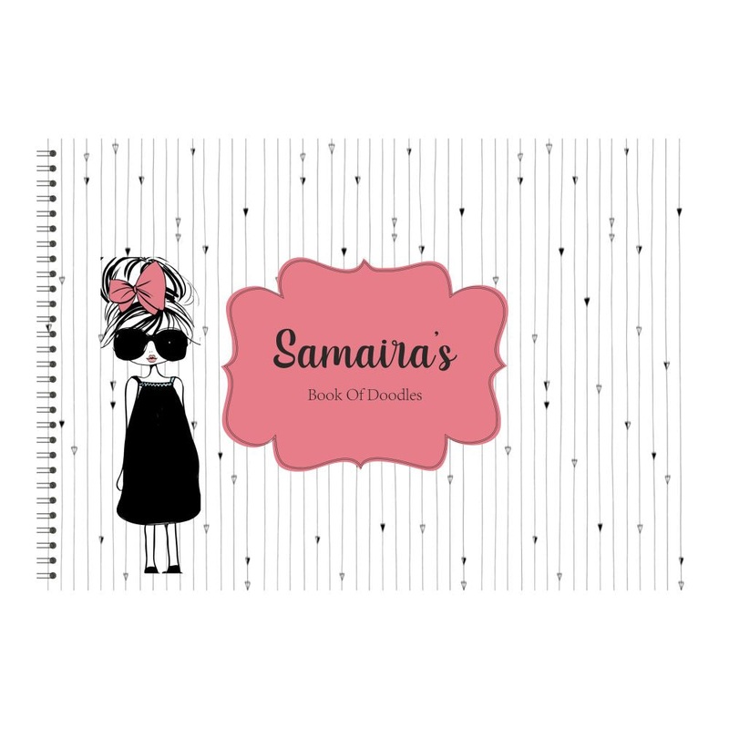 Personalised Sketchbook – Girl With A Bow