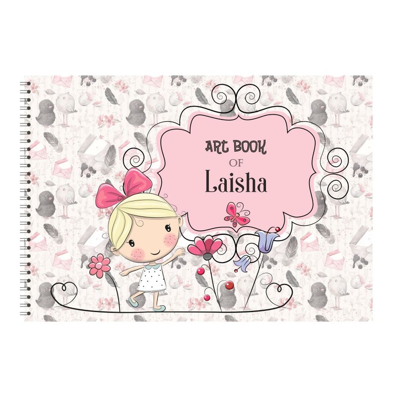Personalised Sketchbook – Girl With Butterfly