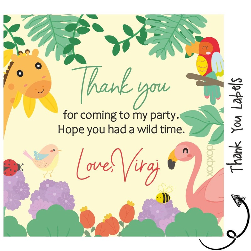Thank You Labels – Tropical Animals