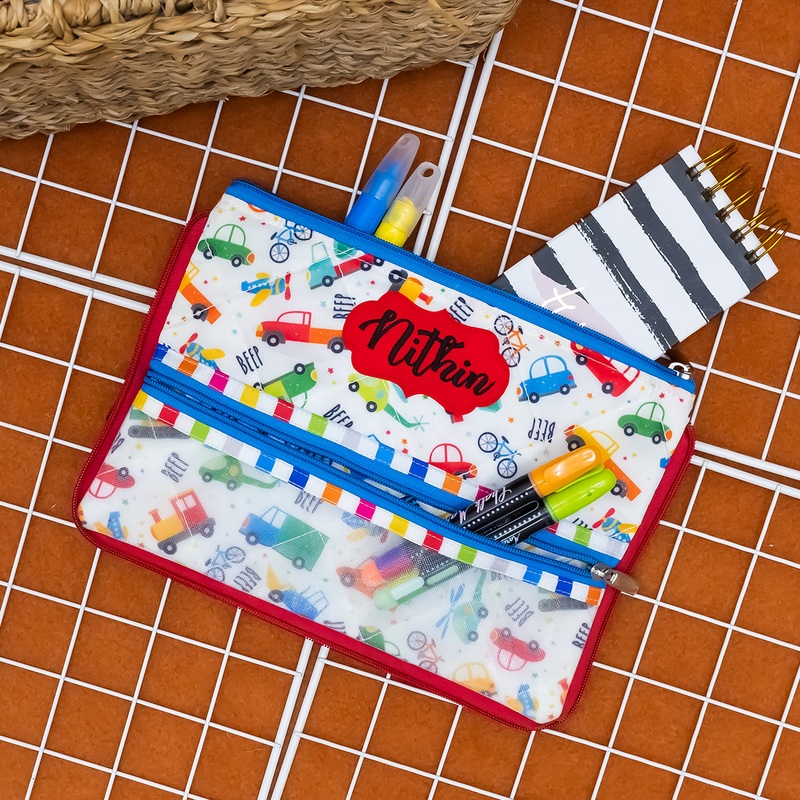 Double Zip Pencil Pouch – Cars