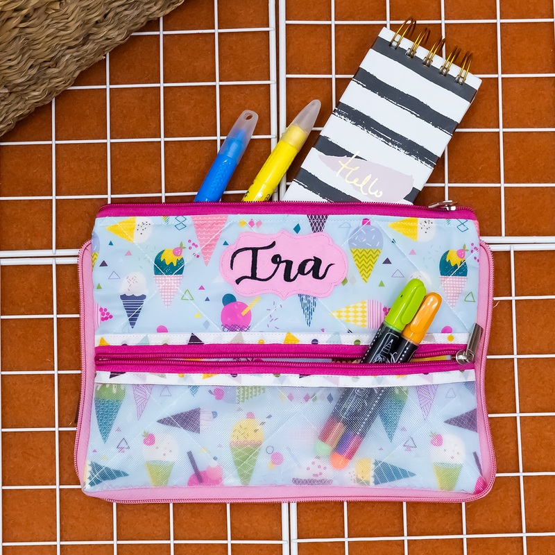 Double Zip Pencil Pouch – Ice cream