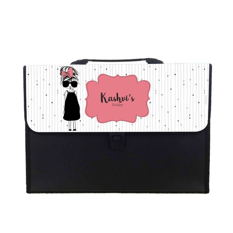 Personalised Folder – Girl With A Bow