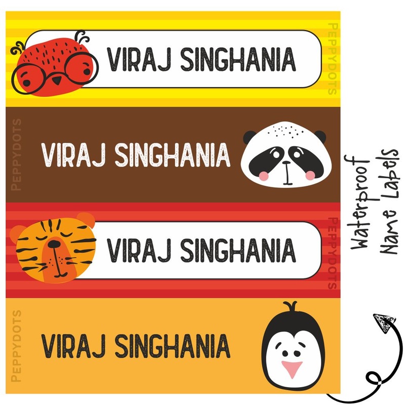 Personalised Water Proof Labels – Animal Faces