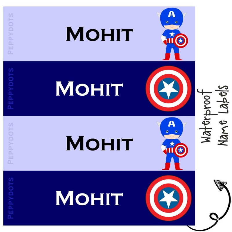 Personalised Water Proof Labels – Captain America