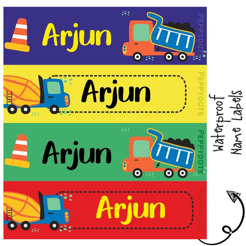 Personalised Water Proof Labels – Construction Vehicles
