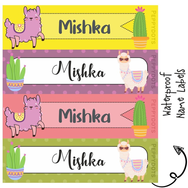 Personalised Water Proof Labels – Cute Llama
