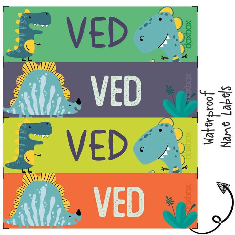 Personalised Water Proof Labels – Dino Colours