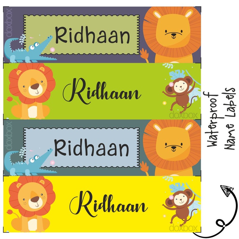 Personalised Water Proof Labels – Jungle Friends