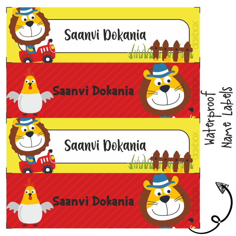 Personalised Water Proof Labels – Lion on the tractor
